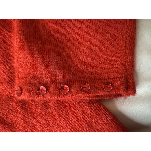 Medium Wish For Joy Holiday Sweater Red Snowman Christmas Winter Cardigan - Picture 9 of 9